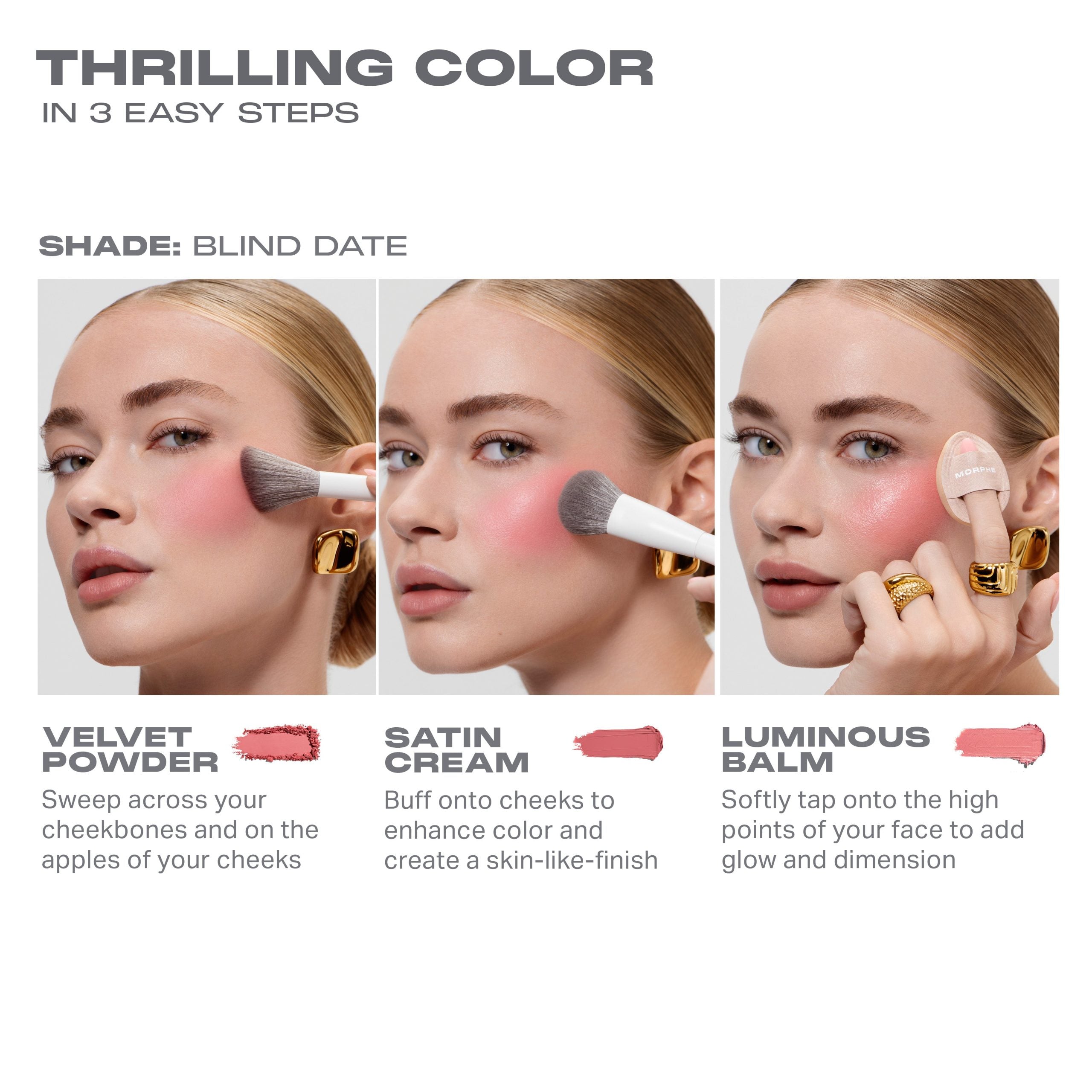 Morphe Cheek Thrills Multi-Finish Face Trio